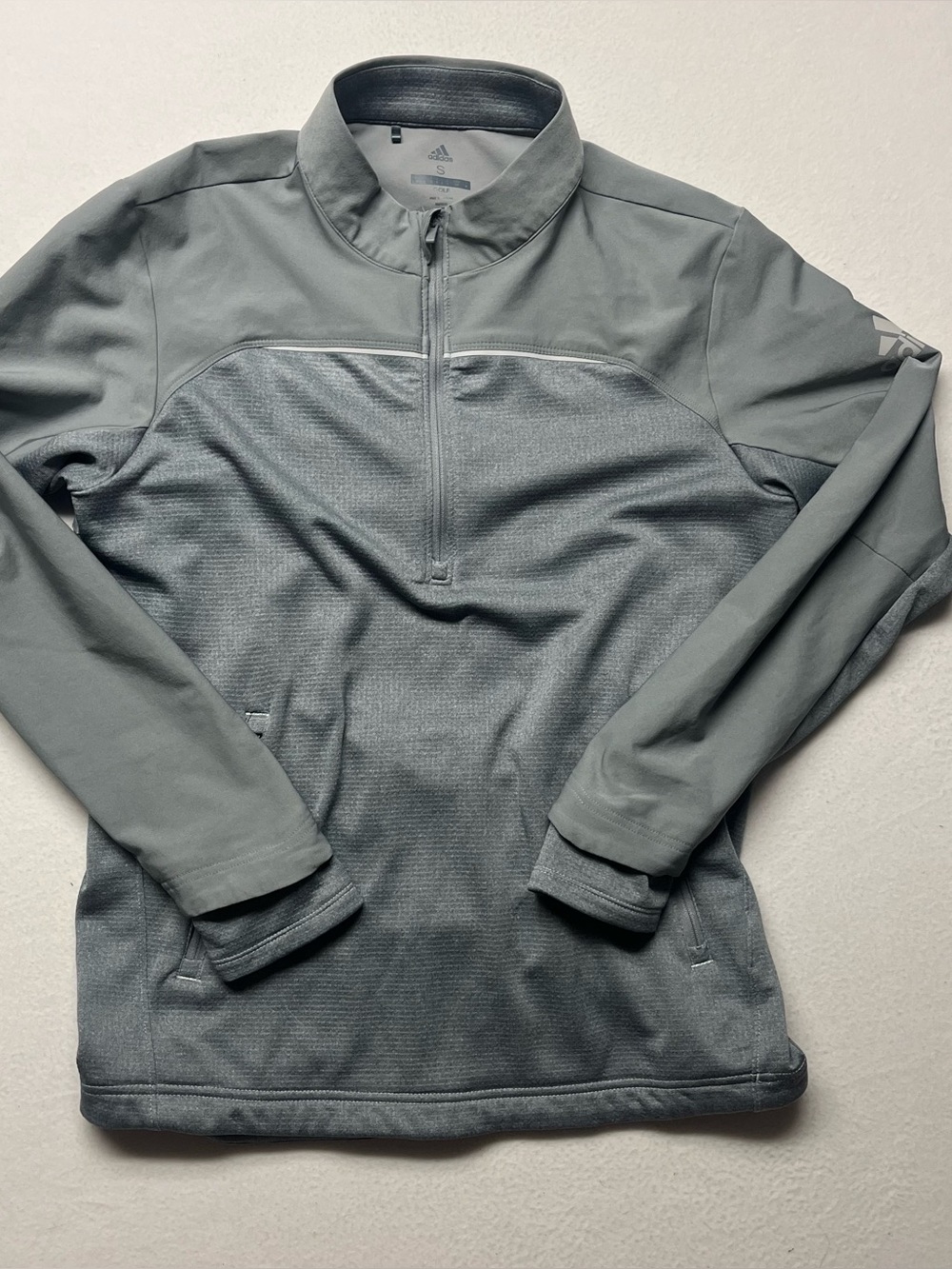 Adidas Shirt Adult small Gray 1/4 Zip Breathable Long Sleeve Workout